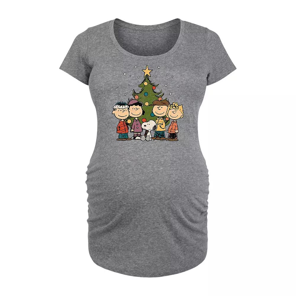 Maternity Peanuts Christmas Group Graphic Tee, Women's,  Product Image