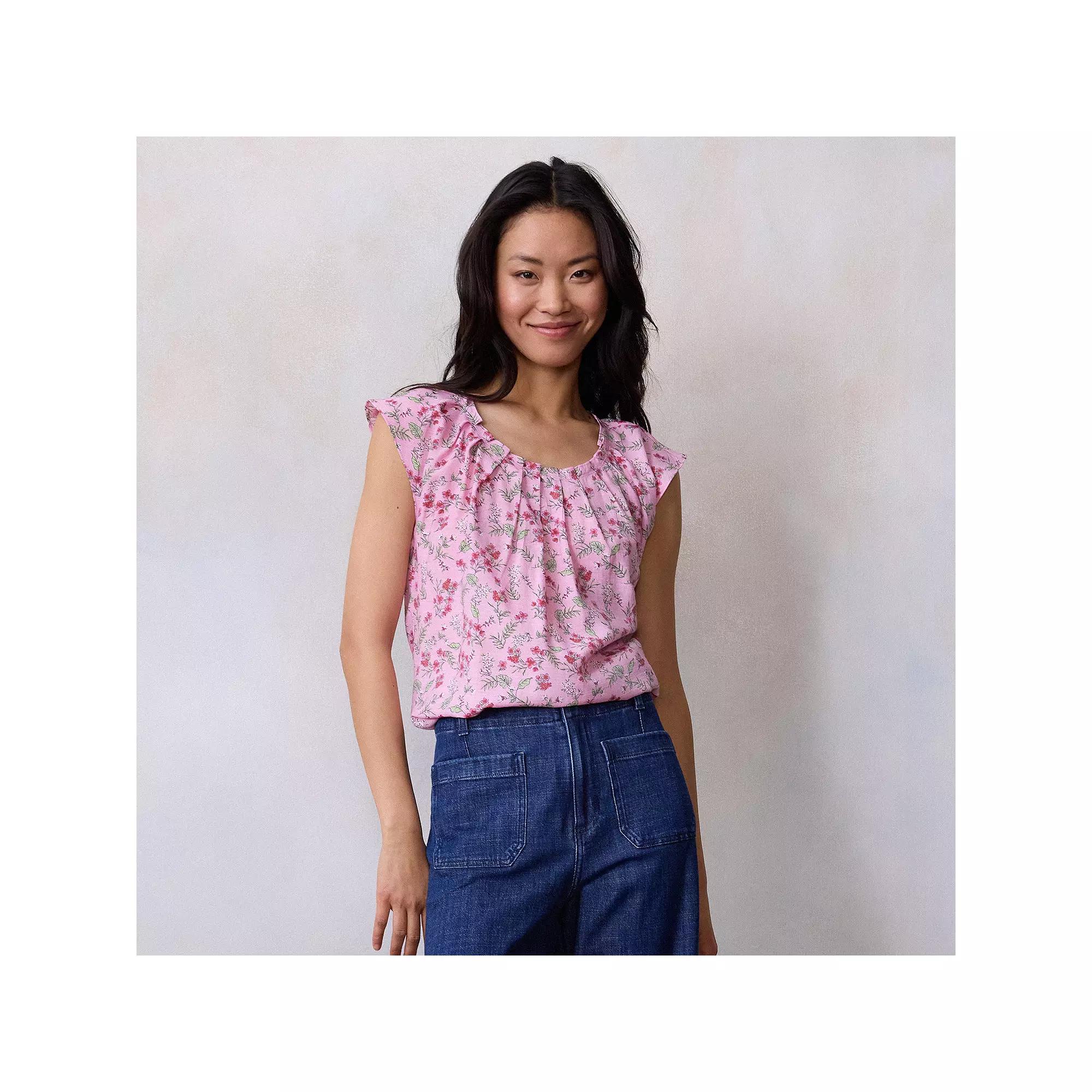 Women's LC Lauren Conrad Pleated Scoopneck Top,  Product Image