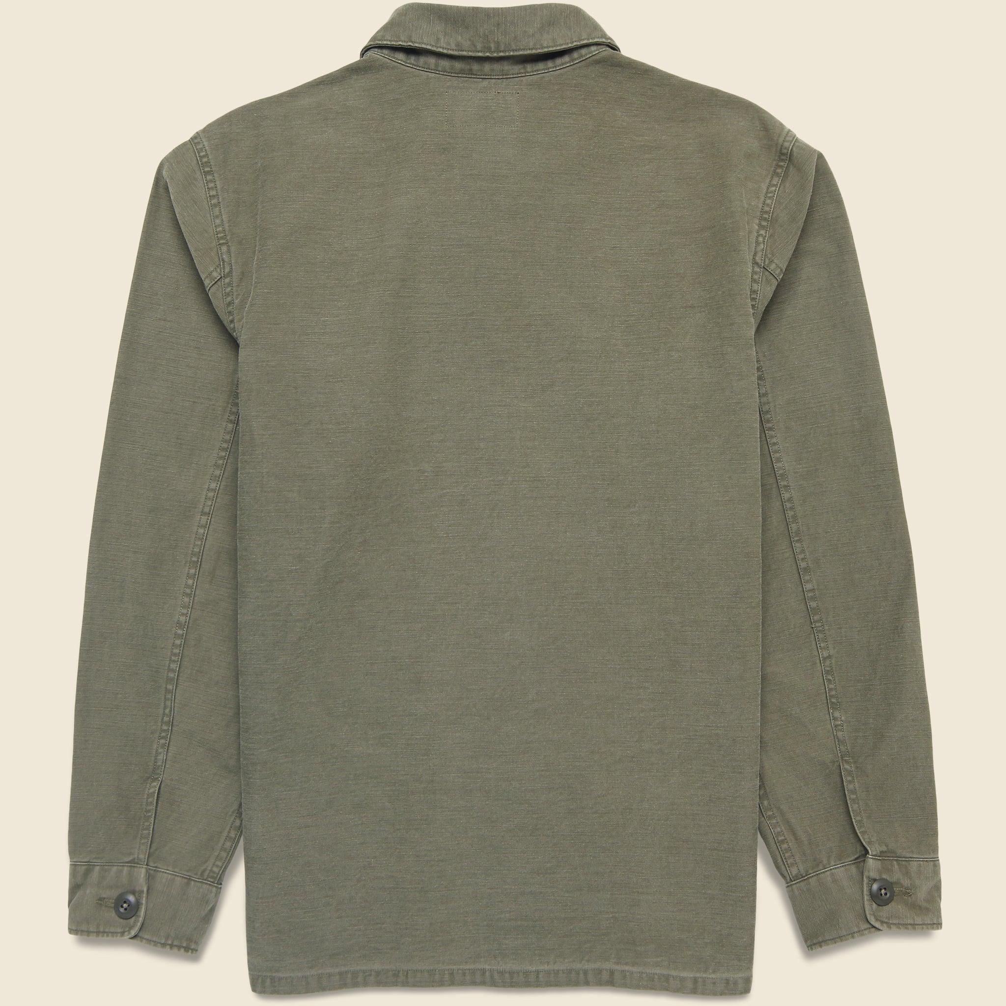 Reverse Sateen Overshirt - Olive Product Image