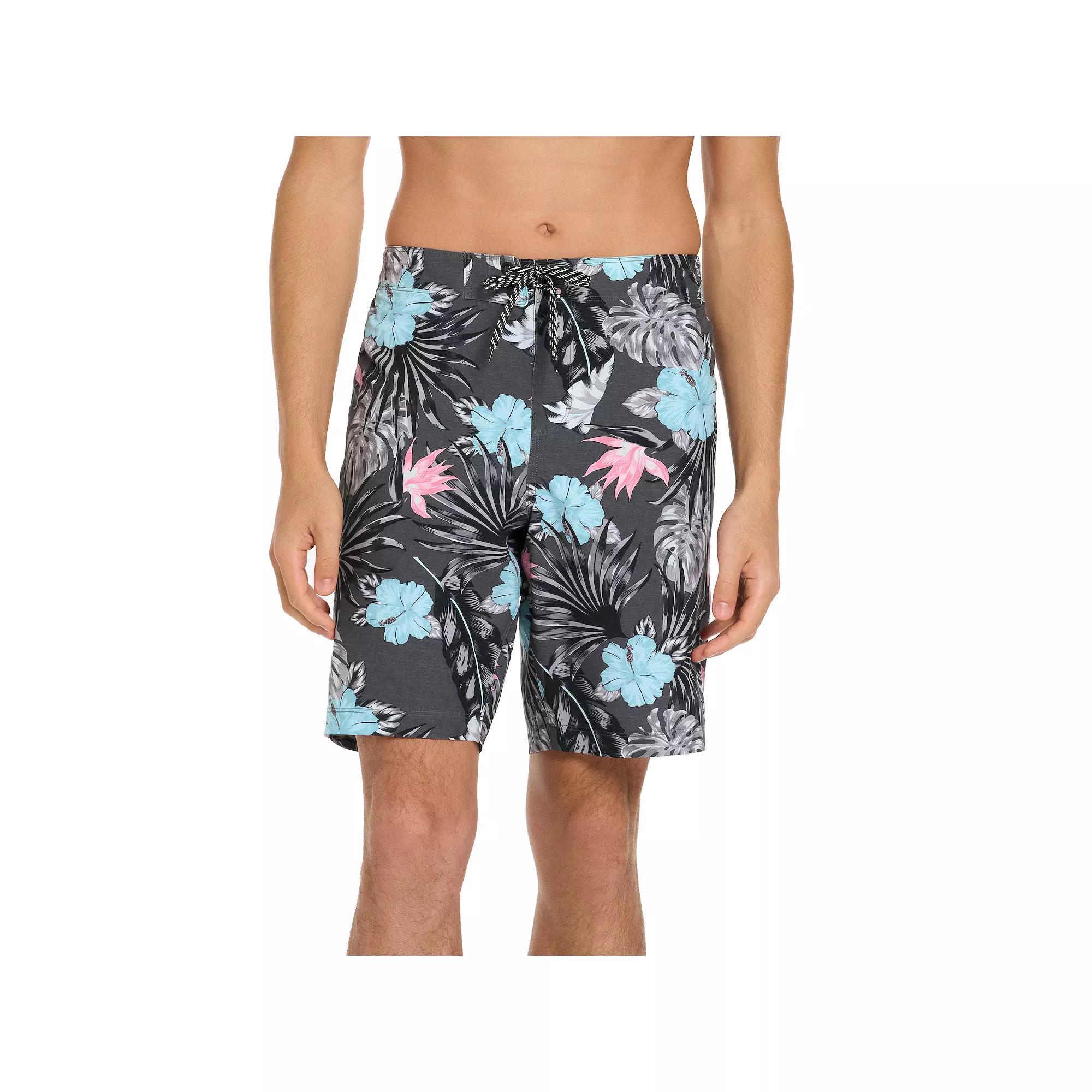 Men's Hurley 9.5" Printed Elastic Waist Boardshorts, Size: XL, Dark Grey Grey Product Image