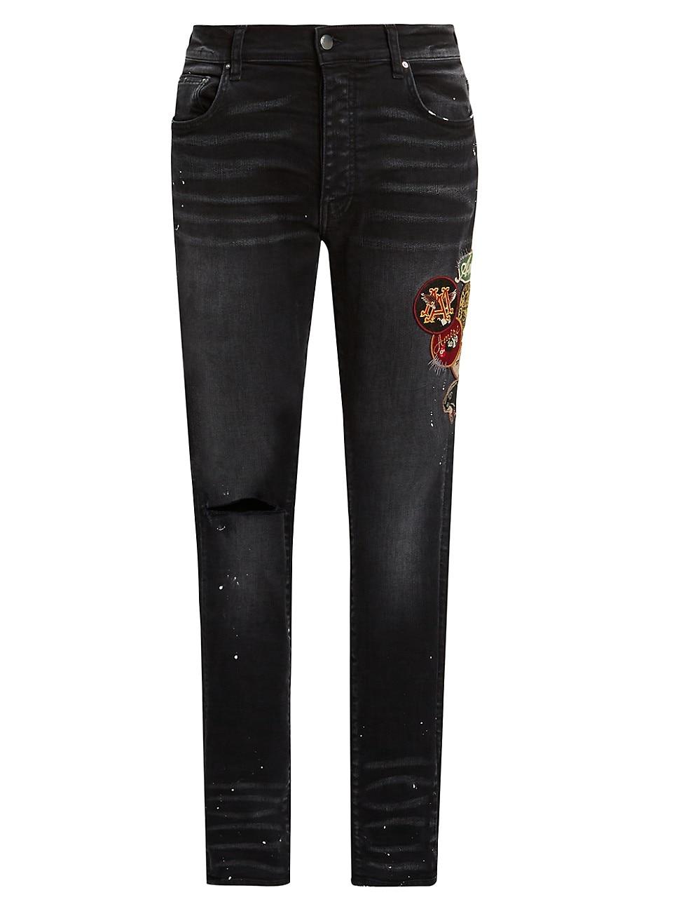 Mens Vintage Patch Skinny Jeans Product Image