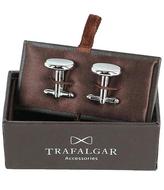 Trafalgar Sutton Round Mother Of Pearl Rhodium Cuff Links Product Image