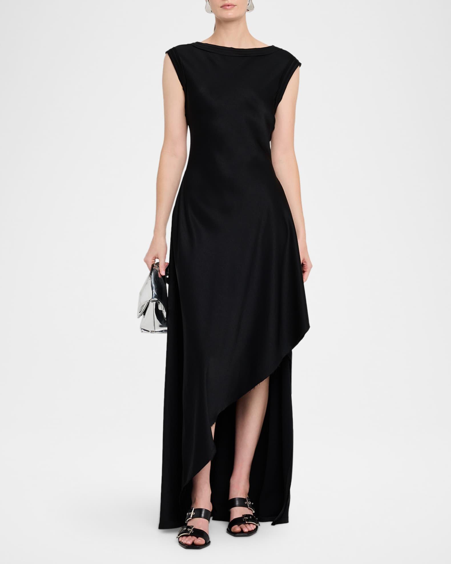 Crepe Back Satin Asymmetric Gown Product Image