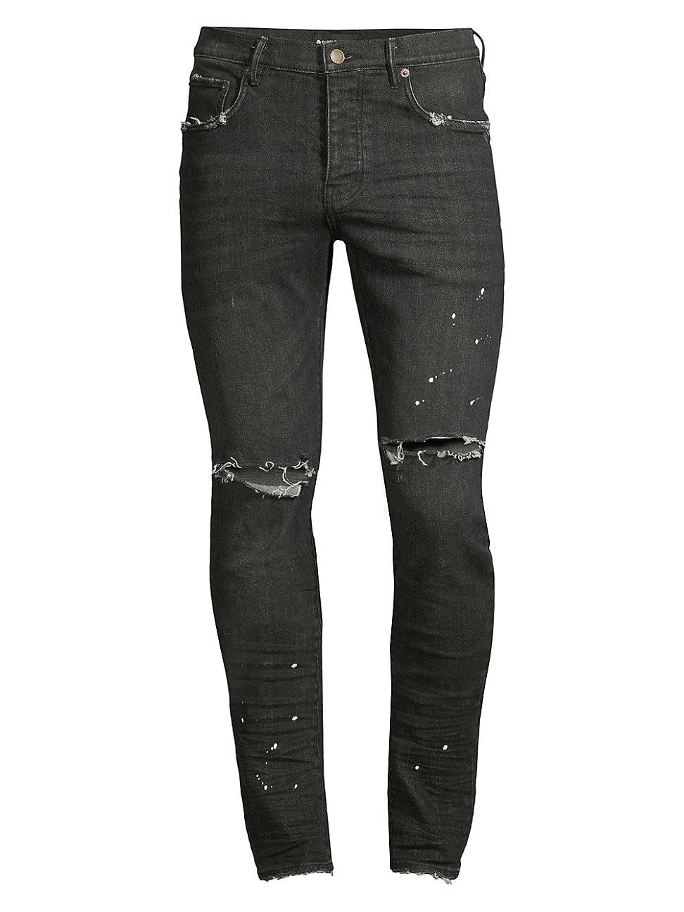 Mens P001 Over Spray Slim-Fit Jeans Product Image