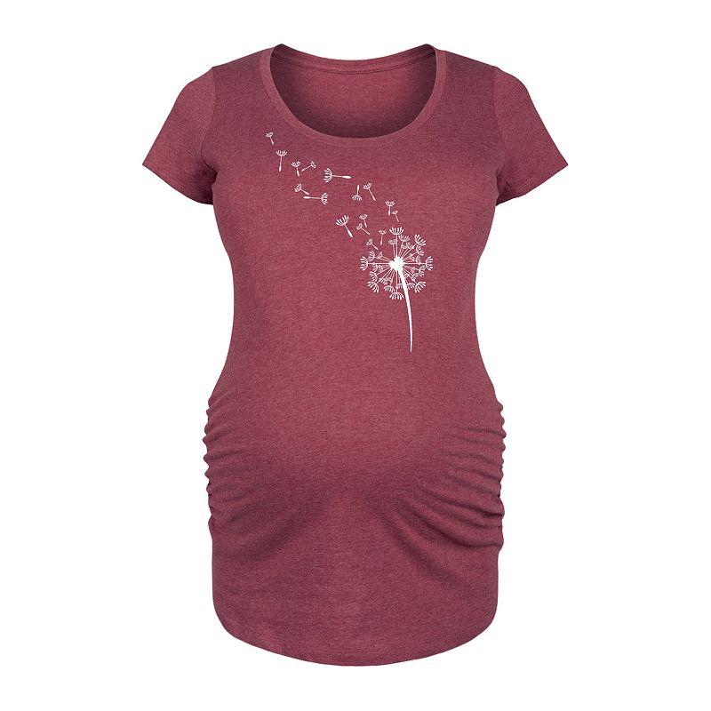 Maternity Dandelion Seeds Graphic Tee, Womens Heather Grey Product Image
