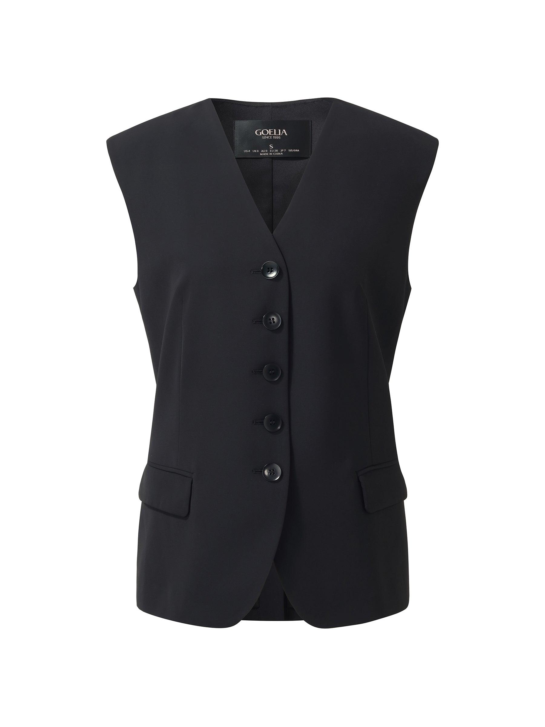 Stretch V-Neck Women Single-Breasted Vest Product Image
