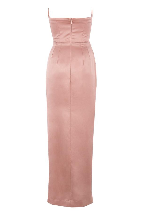 Adrienne  blush satin strapless gown Product Image