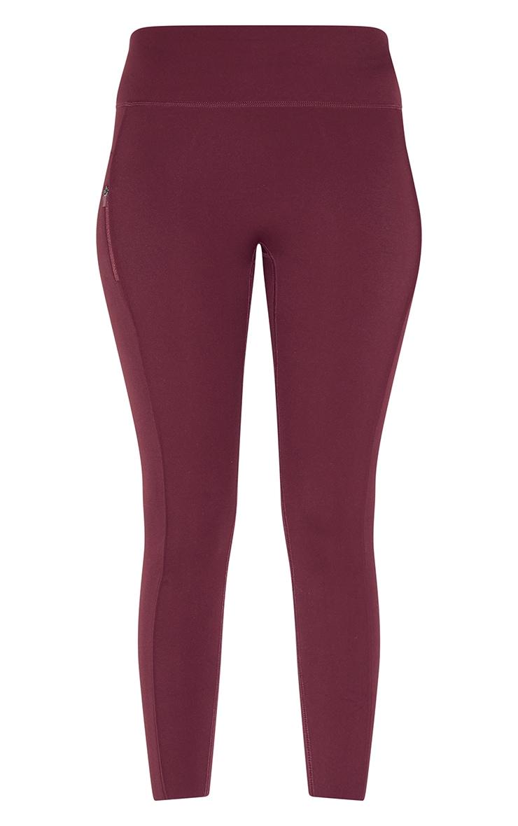 Burgundy Sculpt Side Pocket Gym Leggings Product Image