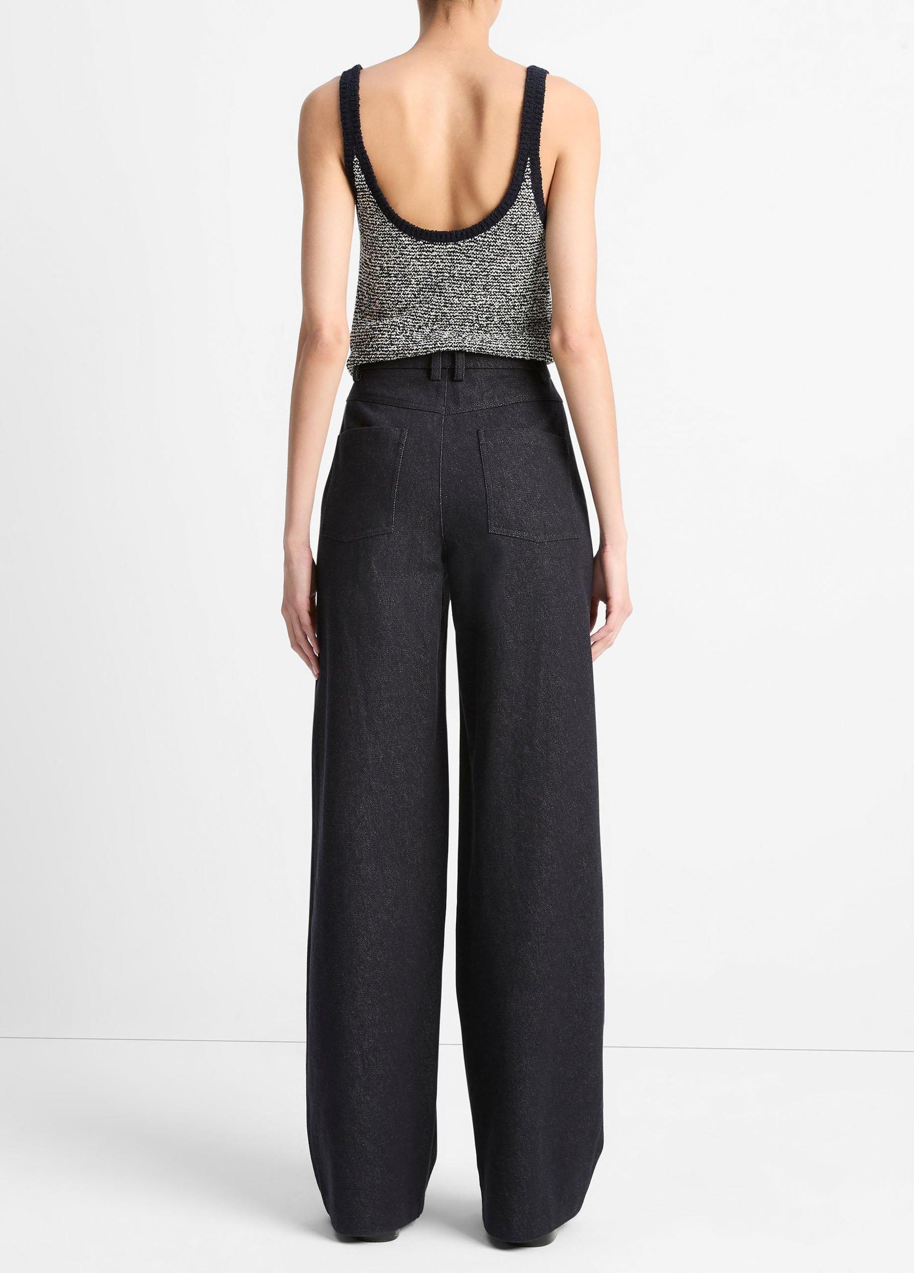 Italian Cotton High-Waist Wide-Leg Pant Product Image