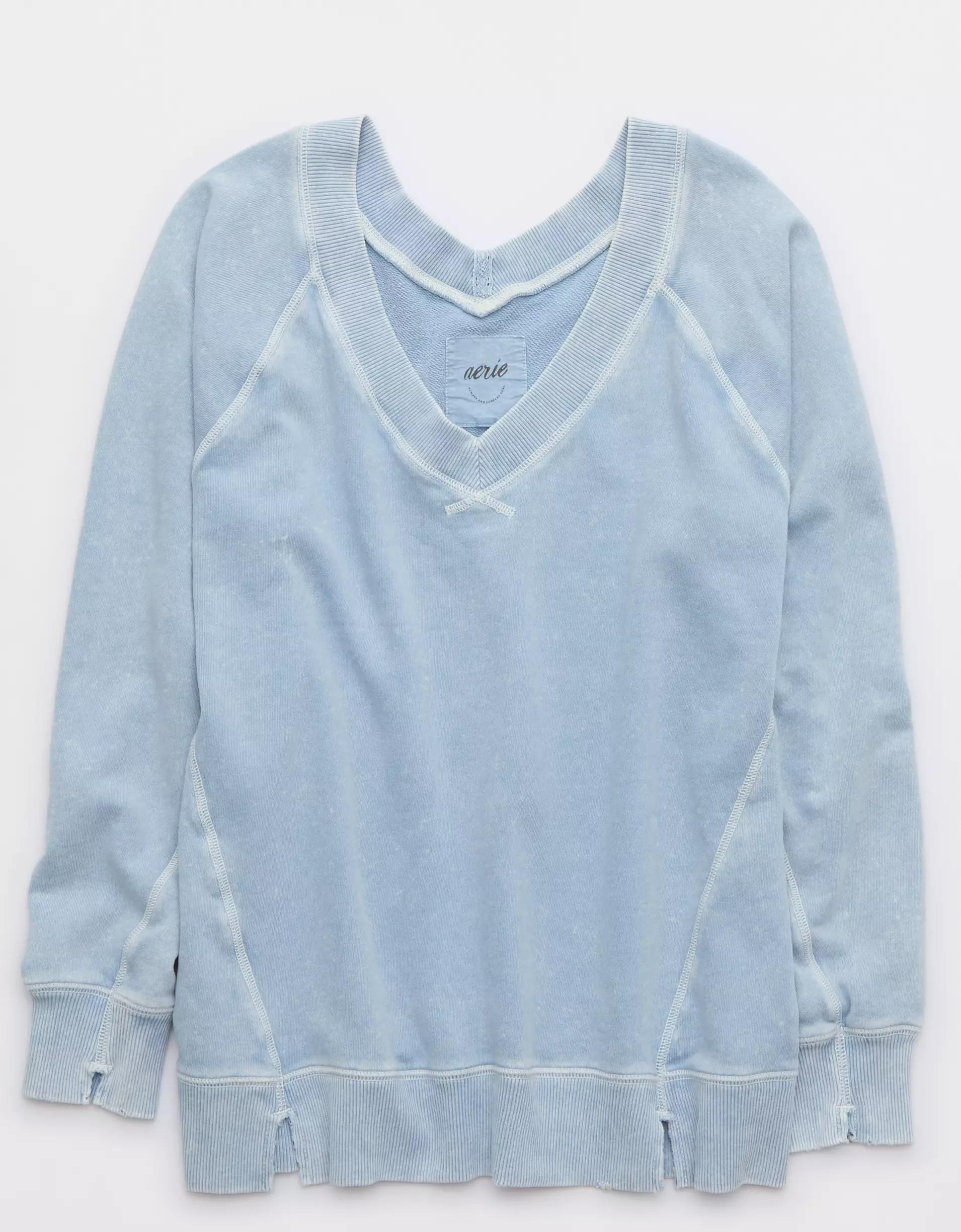 Aerie Downtime V-Neck Sweatshirt Product Image