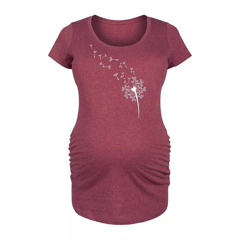 Maternity Dandelion Seeds Graphic Tee, Womens Heather Grey Product Image