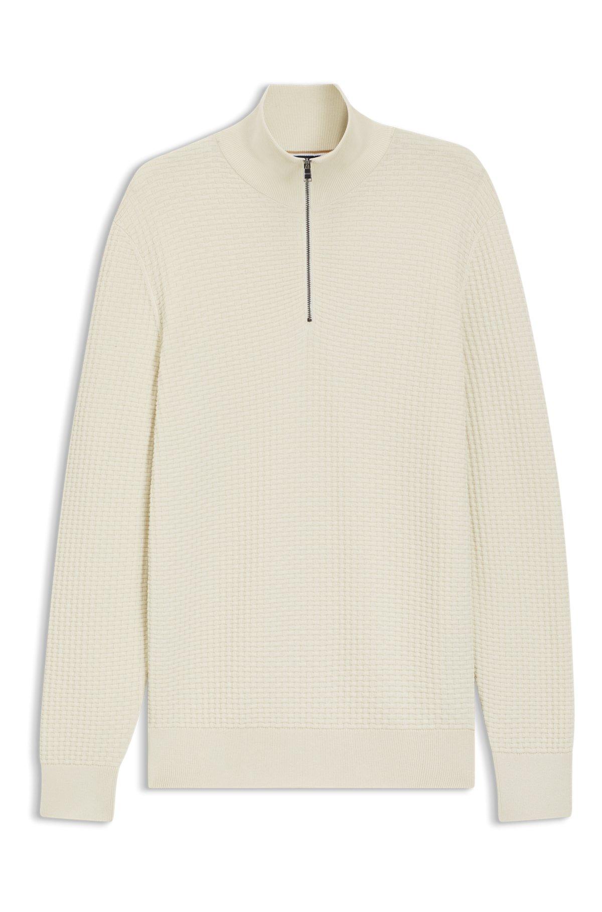 Quarter-zip sweater in cotton Product Image