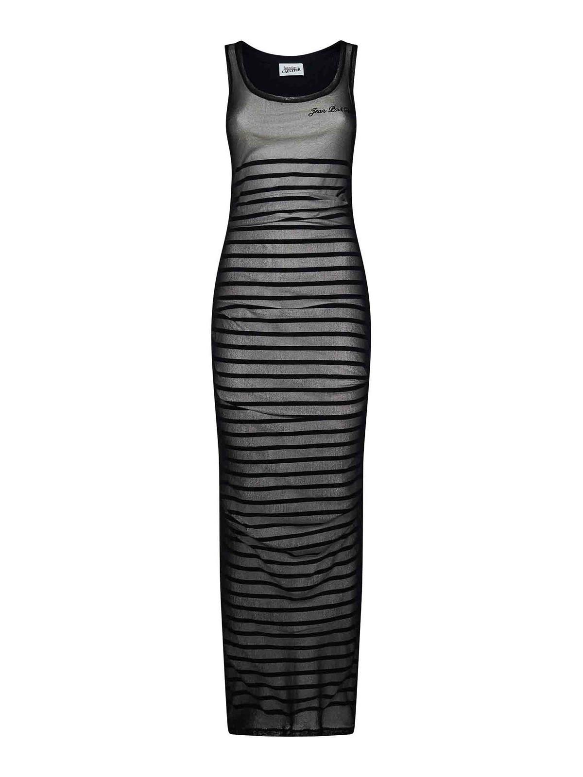 Black & Navy 'The Bi-Material Marinière' Maxi Dress Product Image