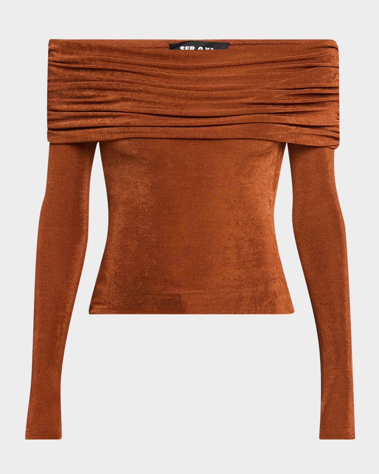 Nora Gathered Off-Shoulder Top Product Image