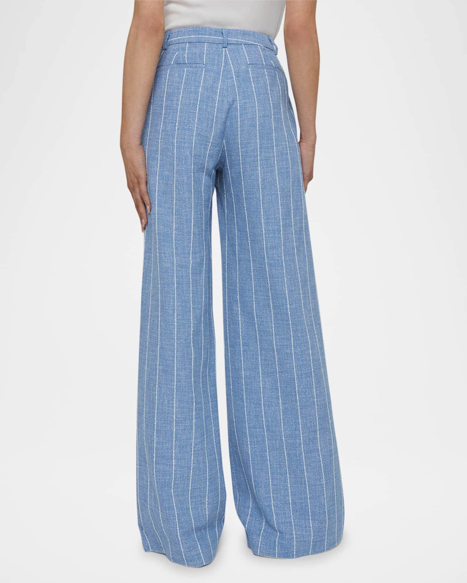 Pilar Pinstriped Wide-Leg Pants Product Image