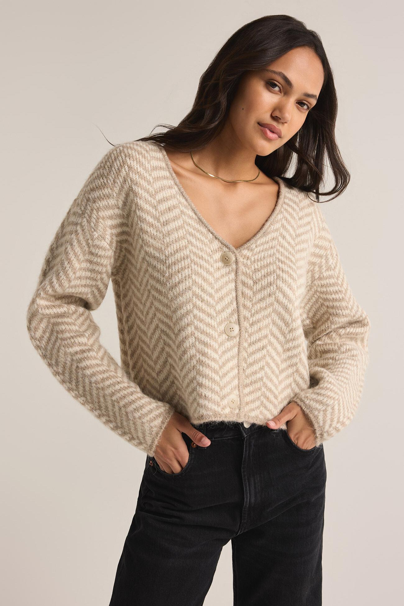 Naomi Herringbone Cardigan Product Image