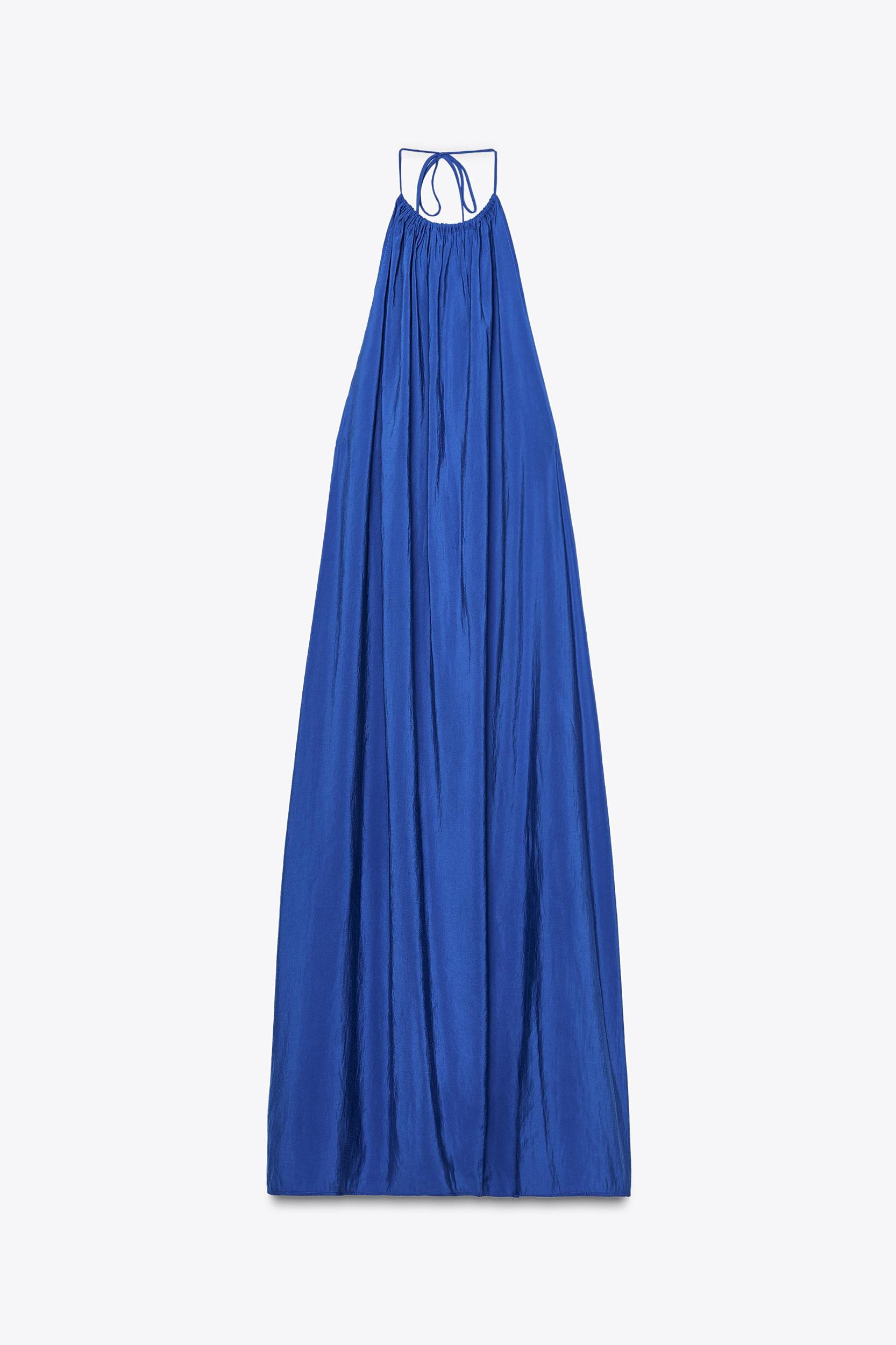 FLOWY HALTER MIDI DRESS Product Image