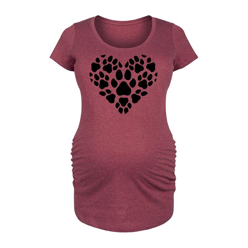 Maternity Pawprint Heart Graphic Tee, Women's,  Product Image