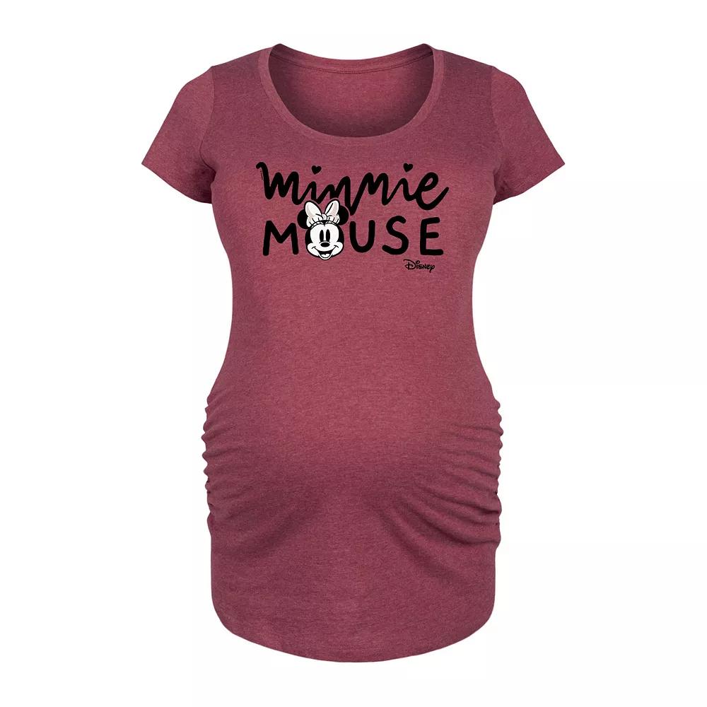 Maternity Heart Graphic Tee, Womens Grey Dark Red Product Image