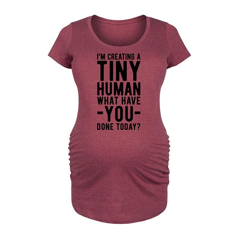 Maternity Im Creating A Tiny Human Graphic Tee, Womens Grey Red Product Image