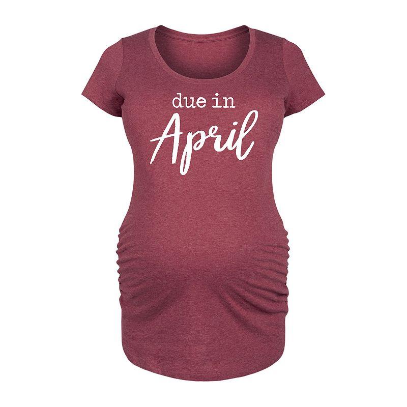Maternity Due In April Graphic Tee, Womens Product Image