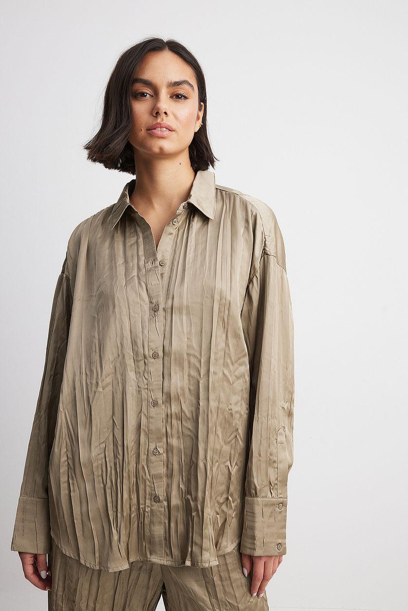 Crinkled Satin Shirt Product Image