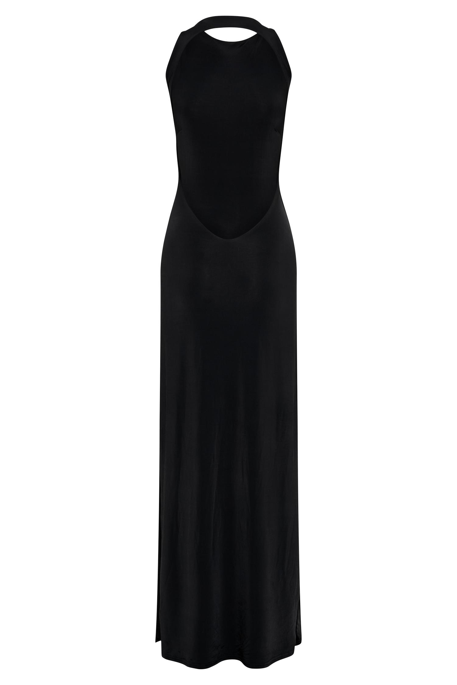 Louise Slinky Backless Maxi Dress - Black Product Image