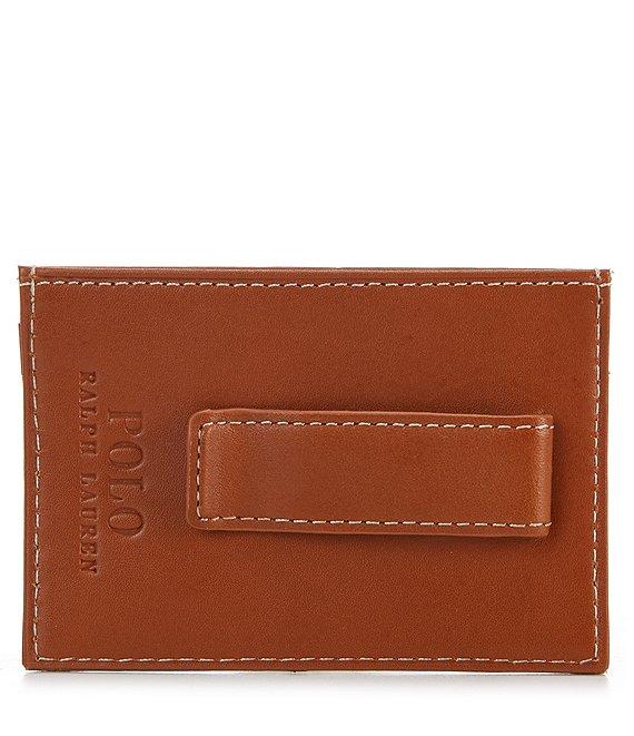 Polo Ralph Lauren Burnished Leather Card Case With Money Clip Product Image