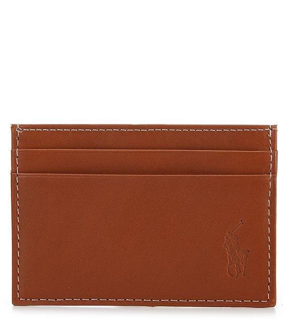 Polo Ralph Lauren Burnished Leather Card Case With Money Clip Product Image