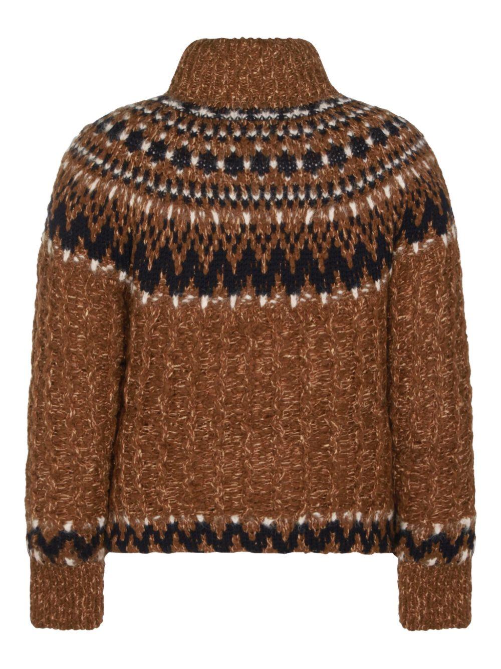 MONCLER Indren Wool Blend Down Jacket In Brown Product Image