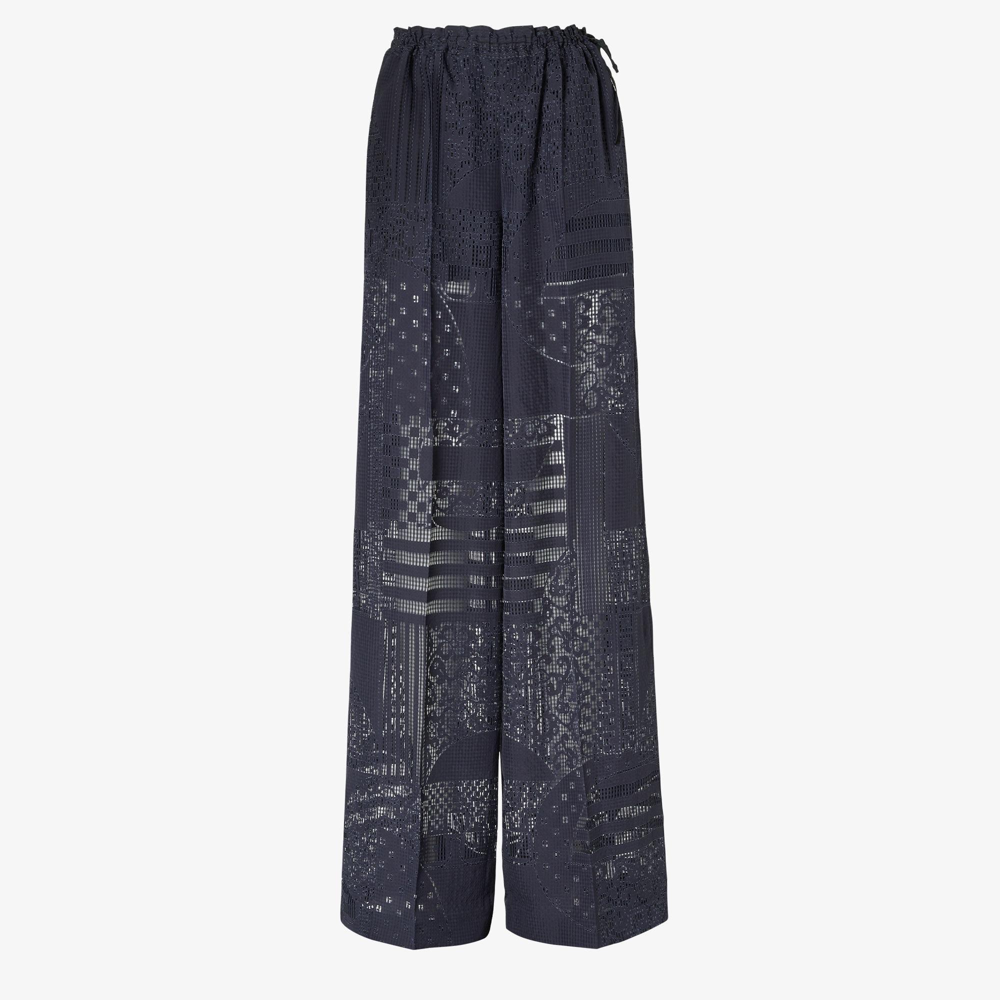 PantsBlue viscose and silk burnout pants Product Image