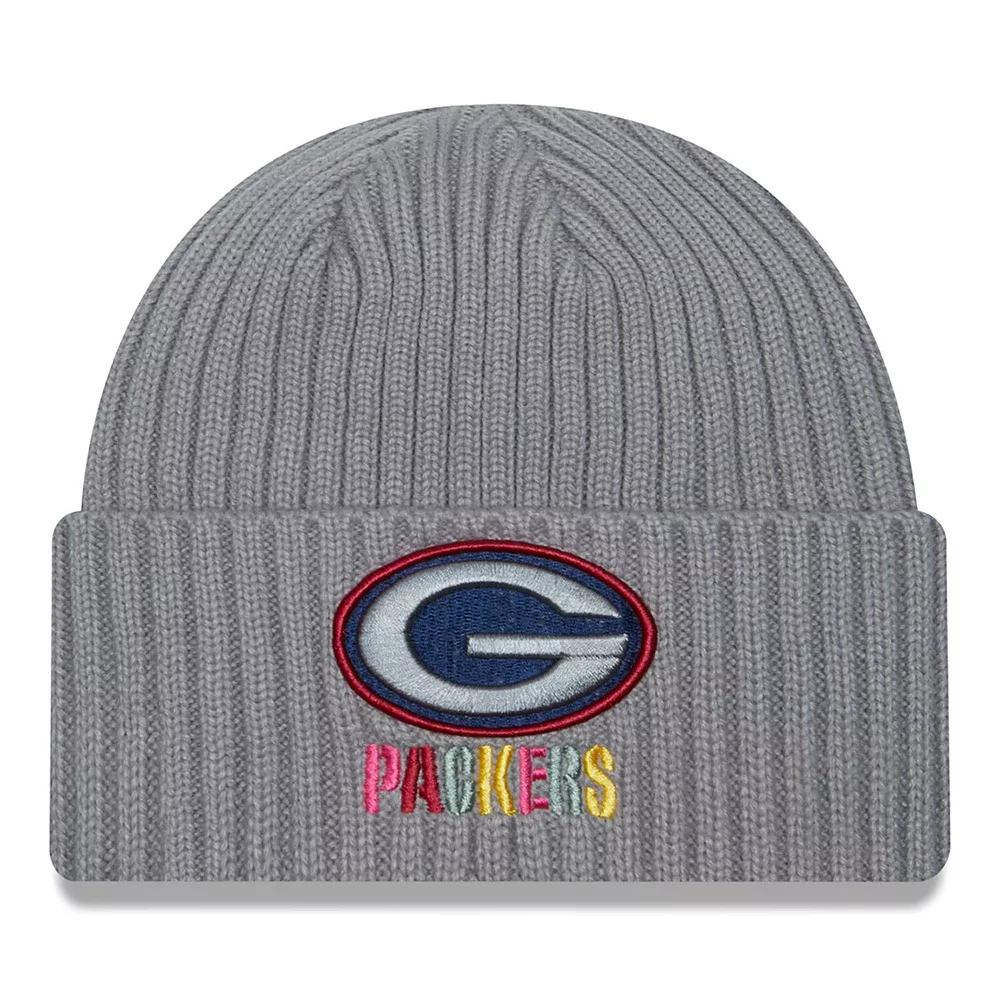 Men's New Era  Gray Green Bay Packers Color Pack Multi Cuffed Knit Hat, Grey Product Image
