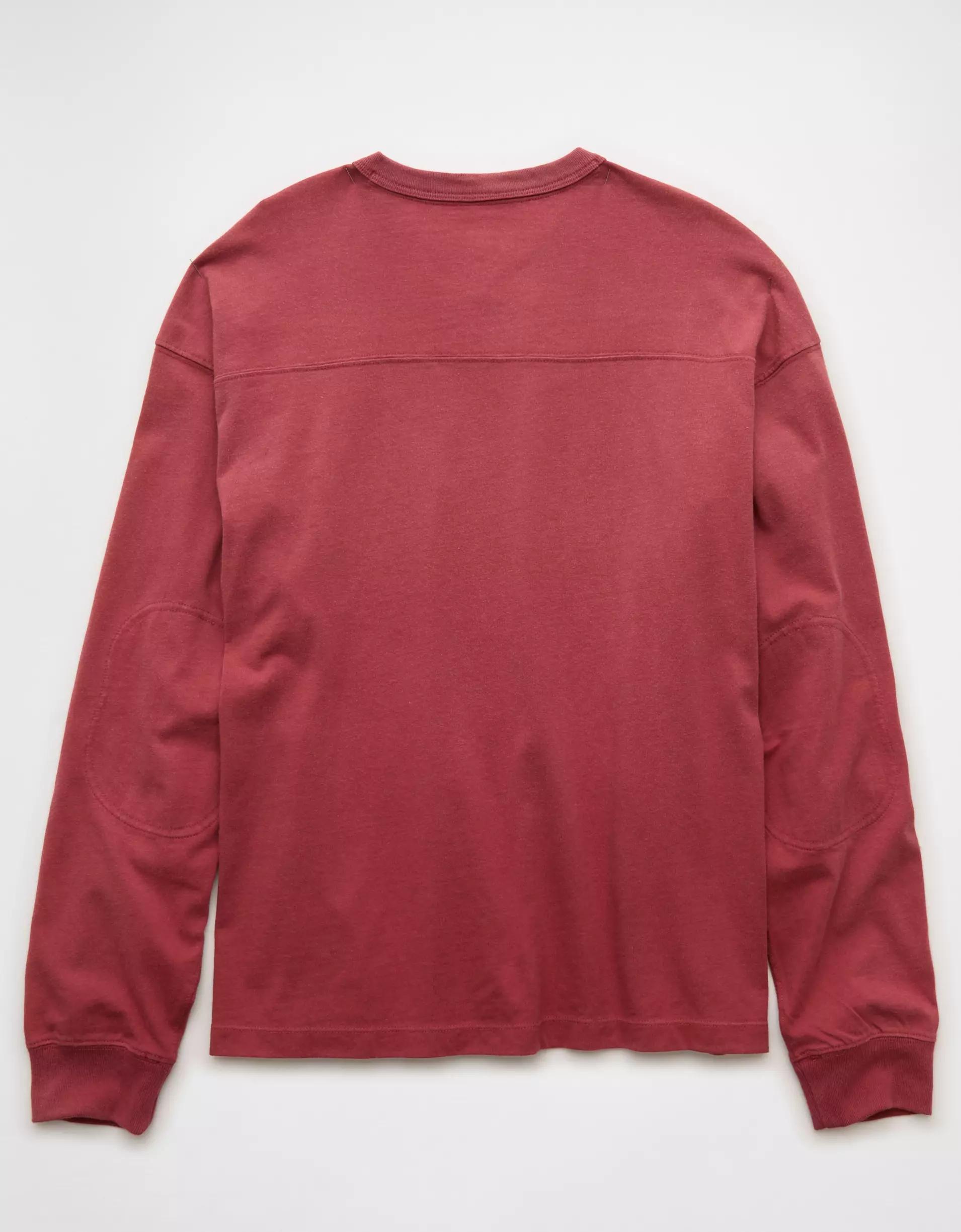 AE Boxy Long-Sleeve V-Neck T-Shirt Product Image