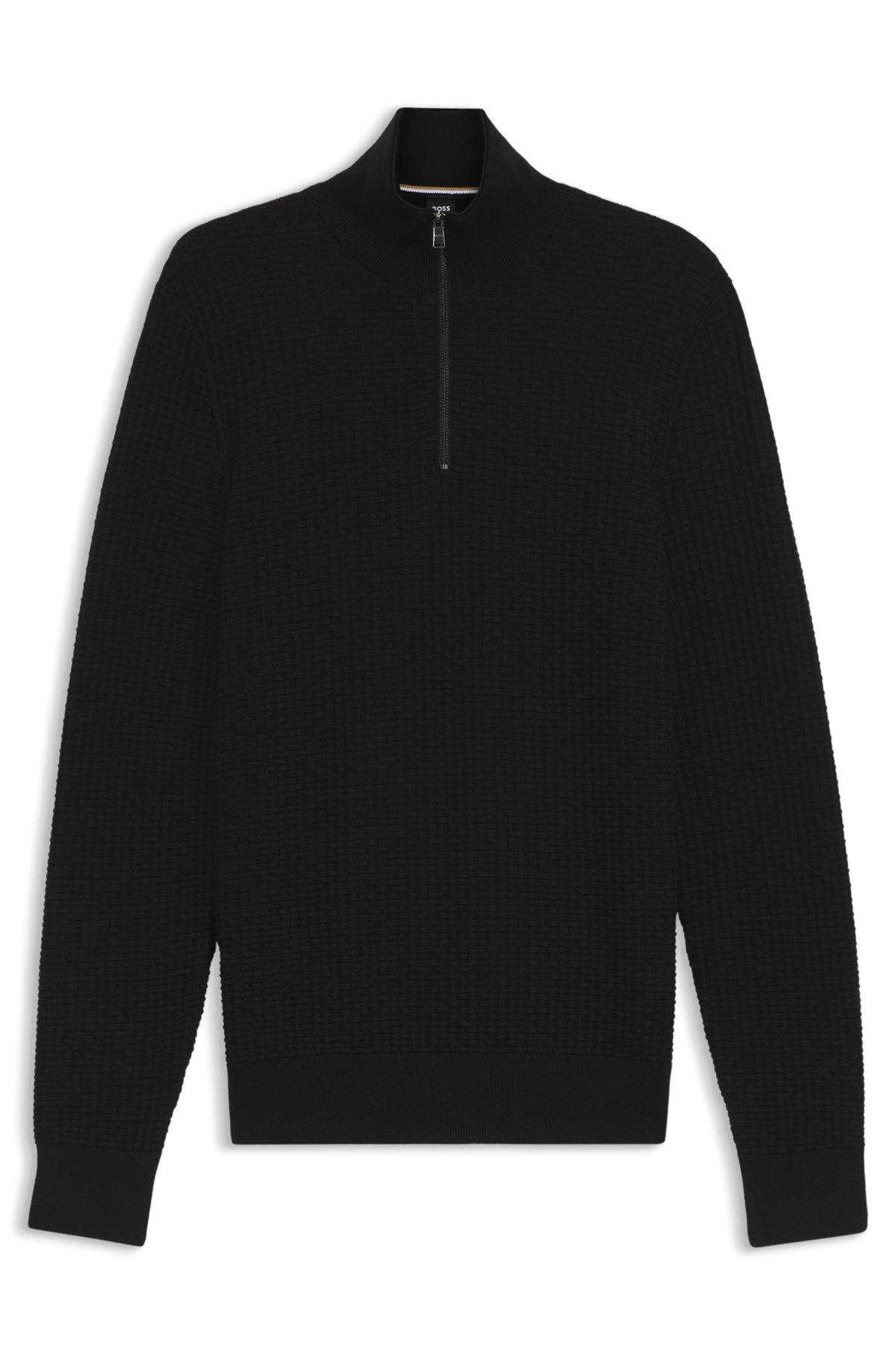 Quarter-zip sweater in cotton Product Image