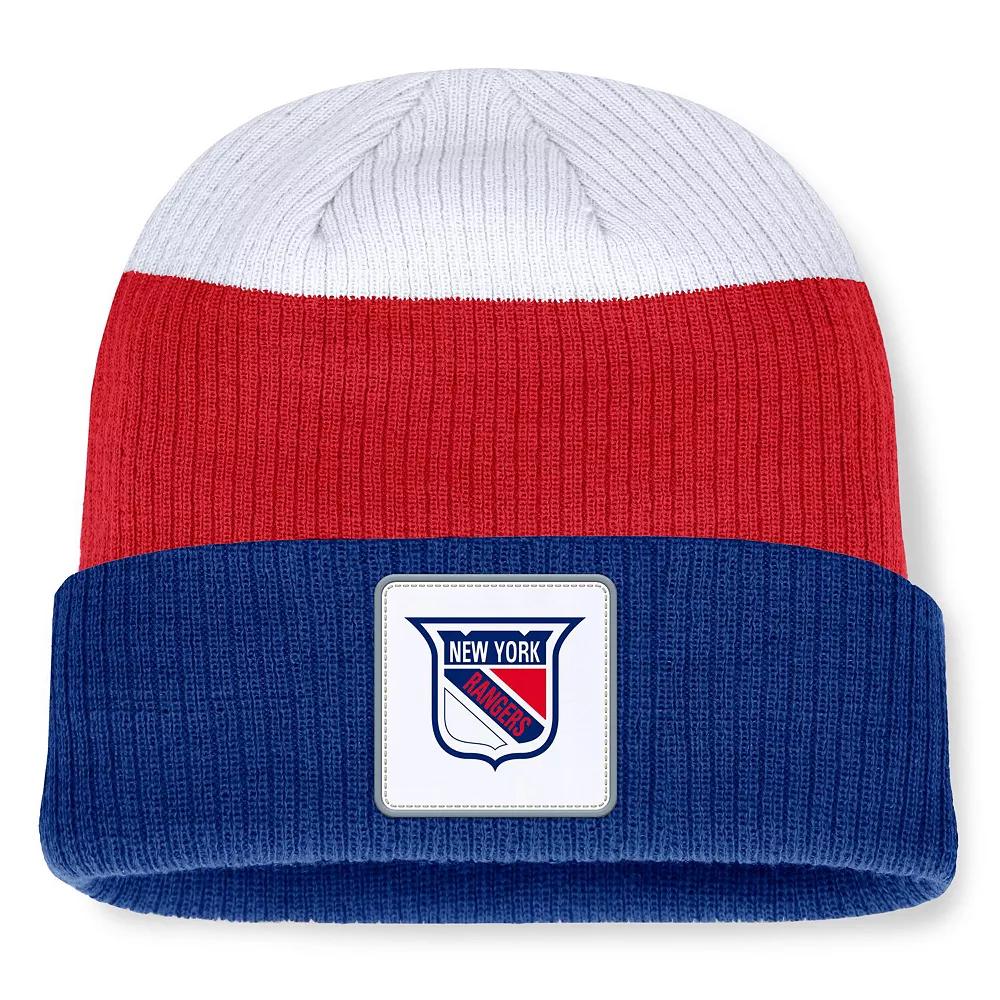 Men's Fanatics  Royal New York Rangers Retro Colorblock Cuffed Knit Hat, Ran Blue Product Image