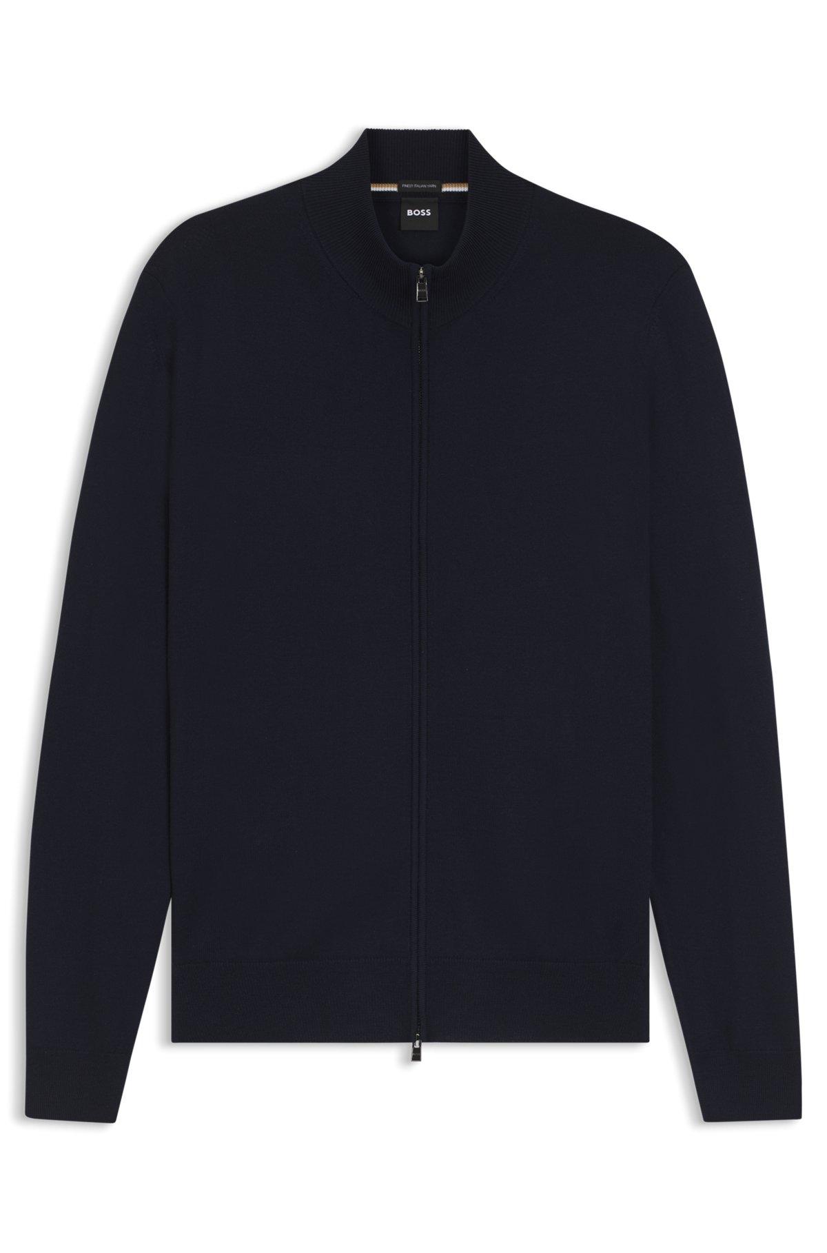 BOSS - Virgin-wool jacket in a regular fit - Dark Blue Product Image