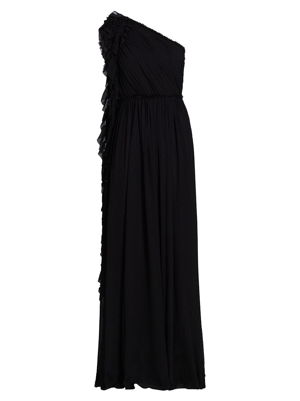 Womens Adona Silk One-Shoulder Gown Size 0 Product Image