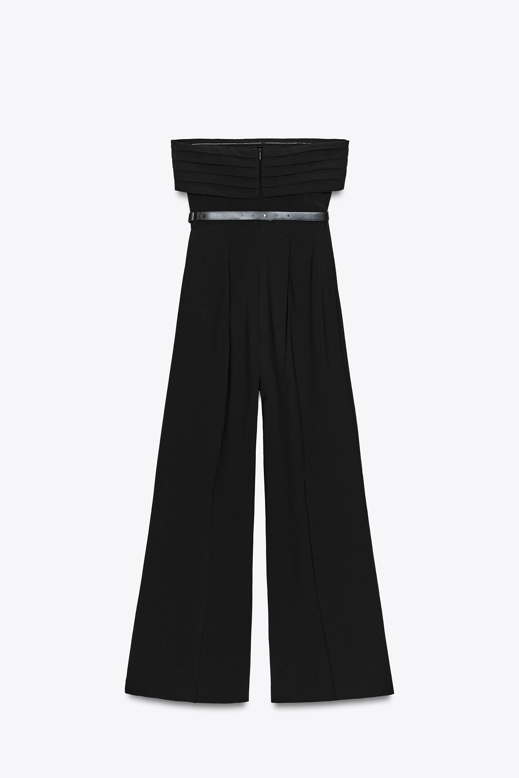 CREPE BUSTIER JUMPSUIT WITH BELT Product Image
