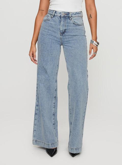 Goldie High Rise Wide Leg Jeans Light Wash Product Image