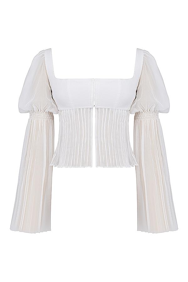 Lucie  white pleated top Product Image