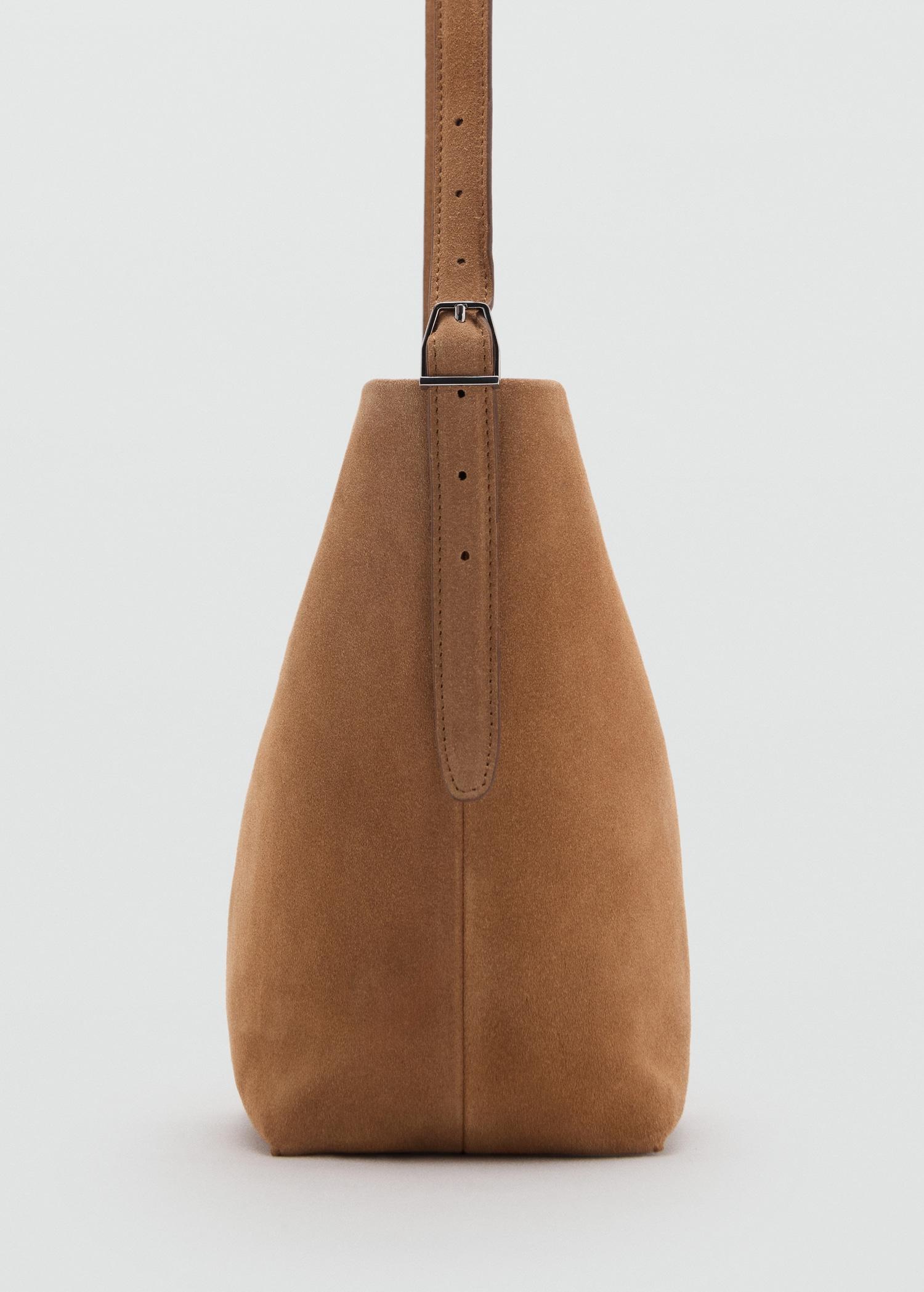 Leather bucket bag - Women | MANGO USA Product Image