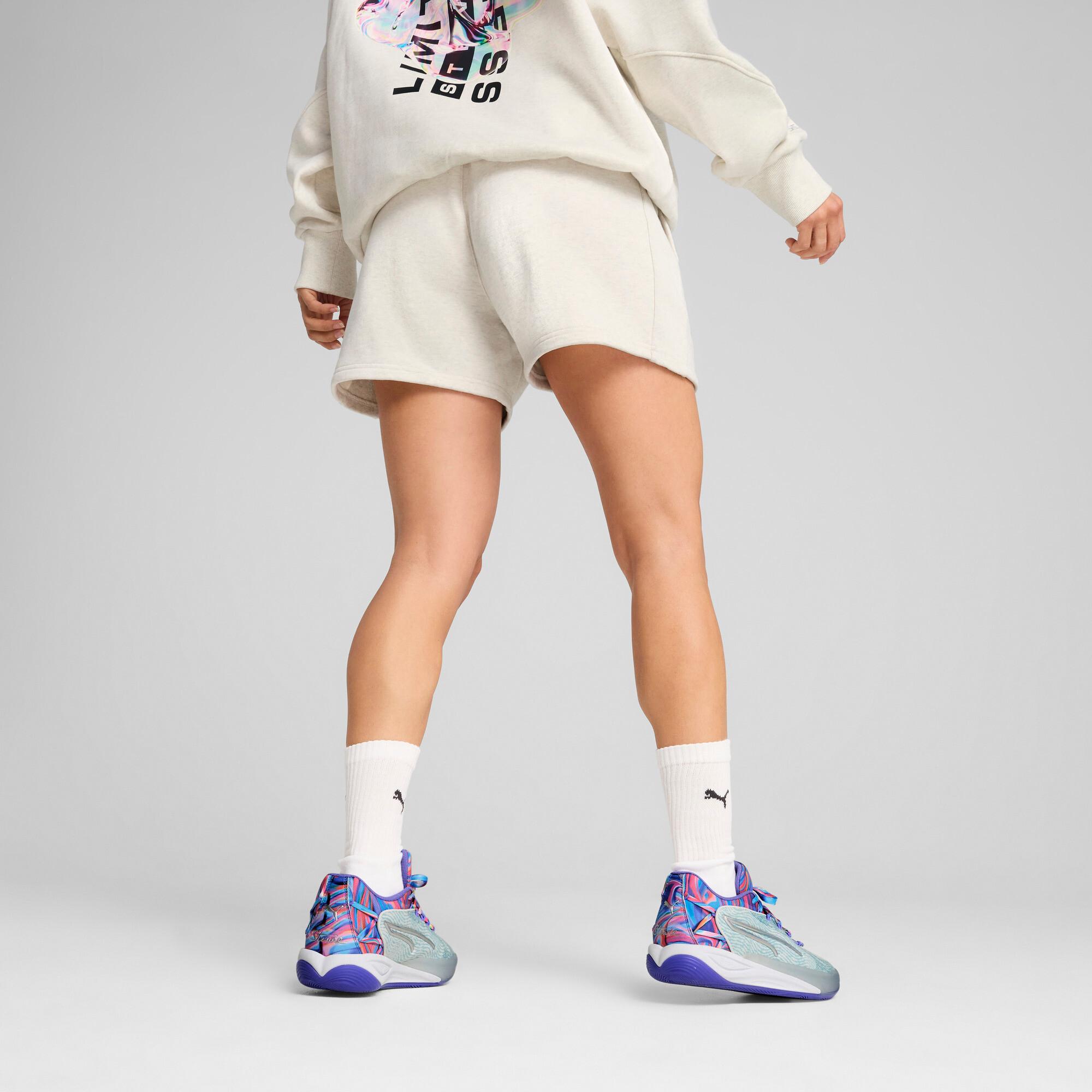 PUMA Stewie Prism Women's Basketball Shorts in Grey Product Image