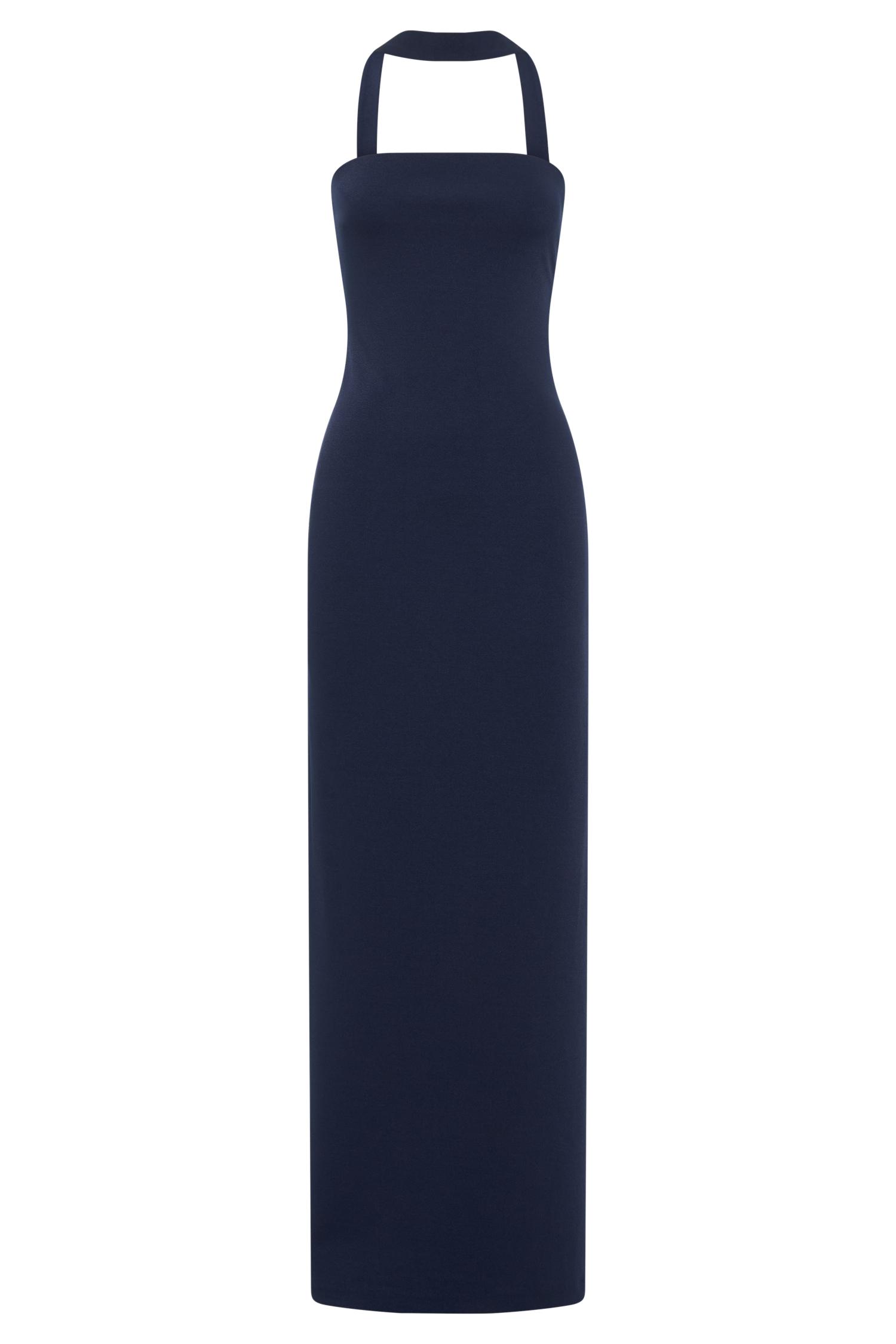 Amelita Suiting Halter Midi Dress - Navy Product Image