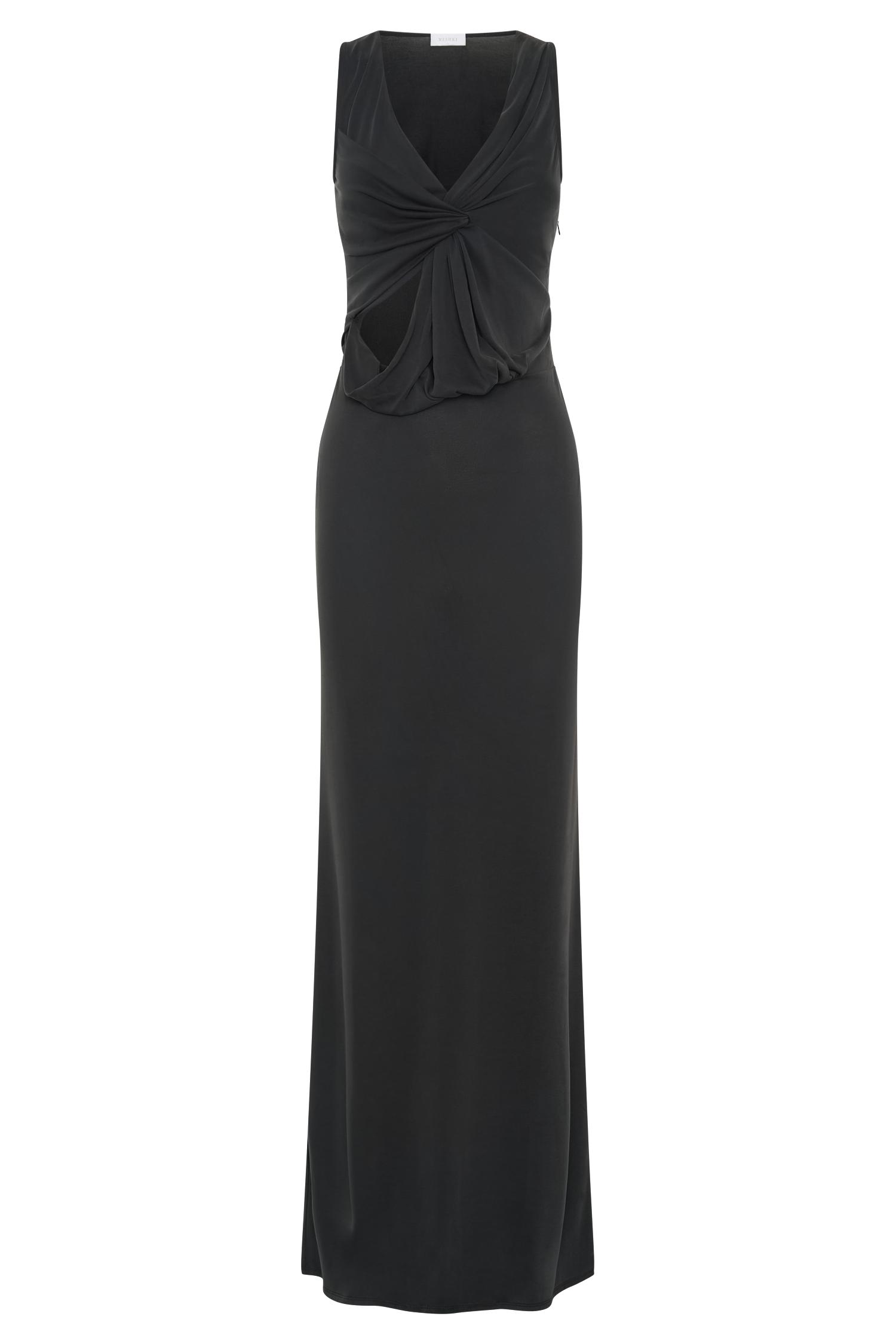 Kassidy Peached Jersey Maxi Dress - Black Product Image