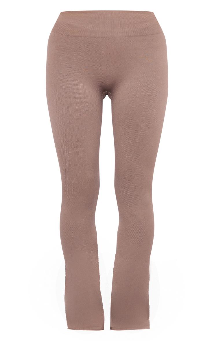 Taupe Seamless High Waist Flare Yoga Pants Product Image