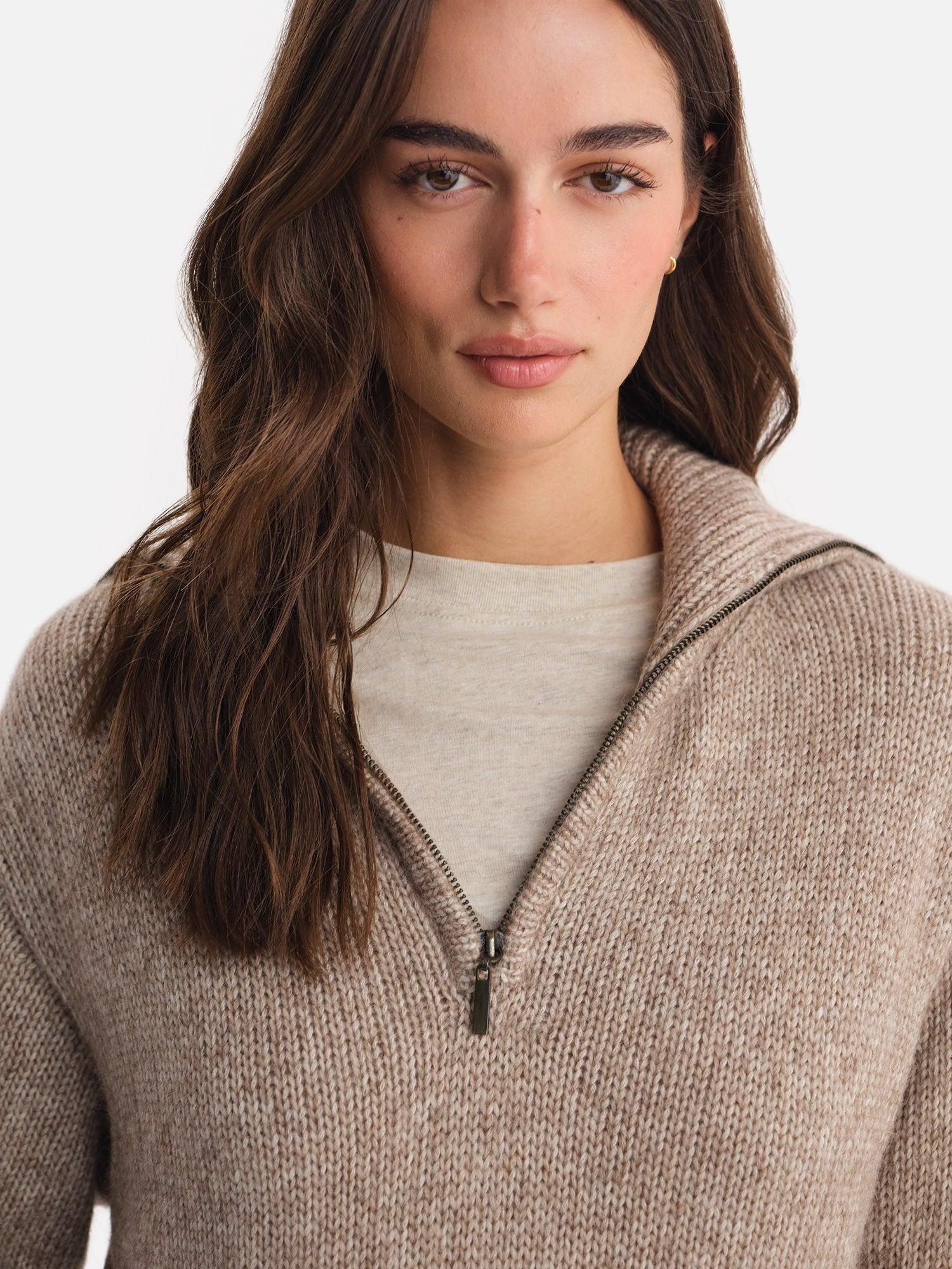 Luxe Alpaca Half-Zip Sweater Female Product Image