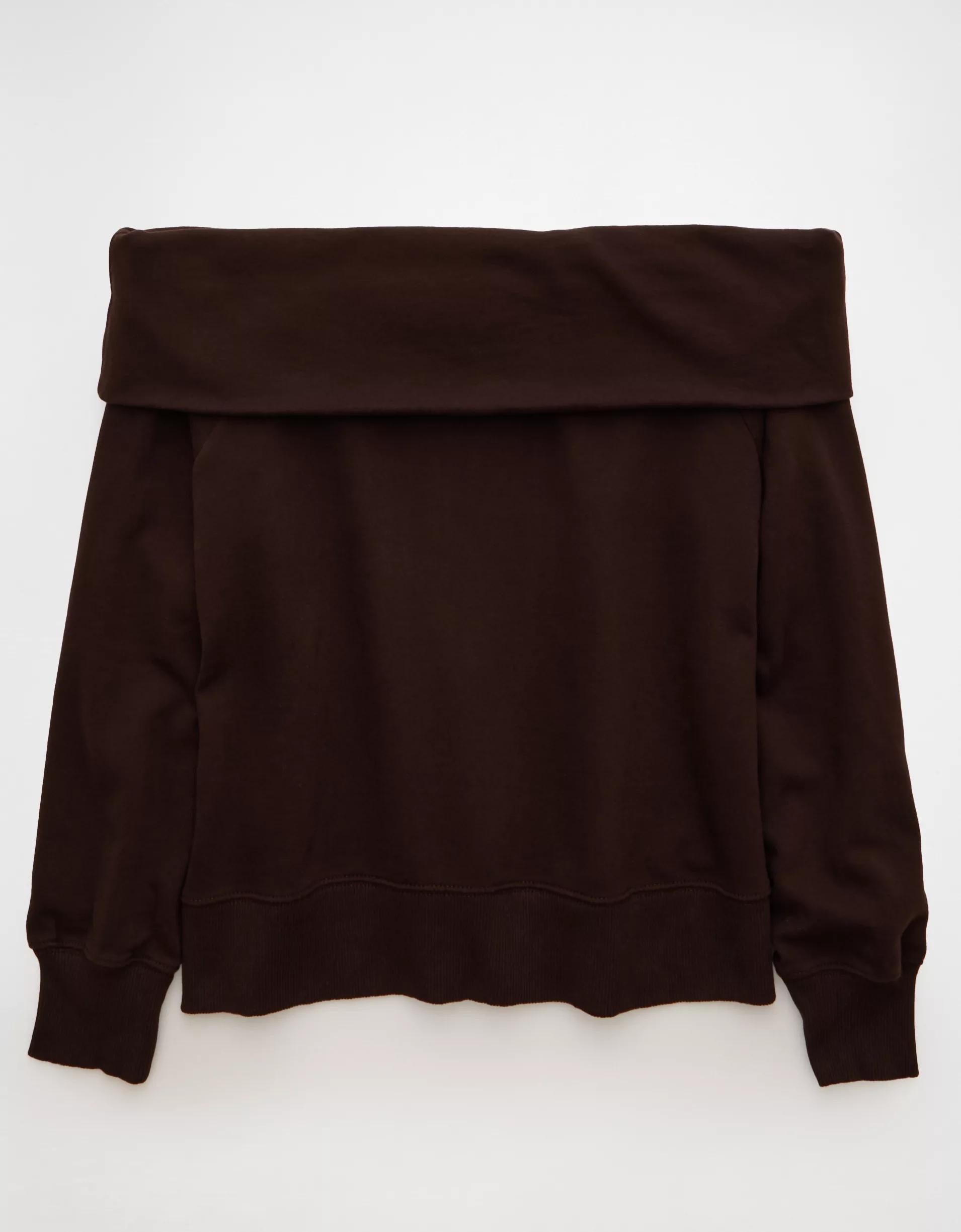 AE Foldover Off-The-Shoulder Sweatshirt Product Image