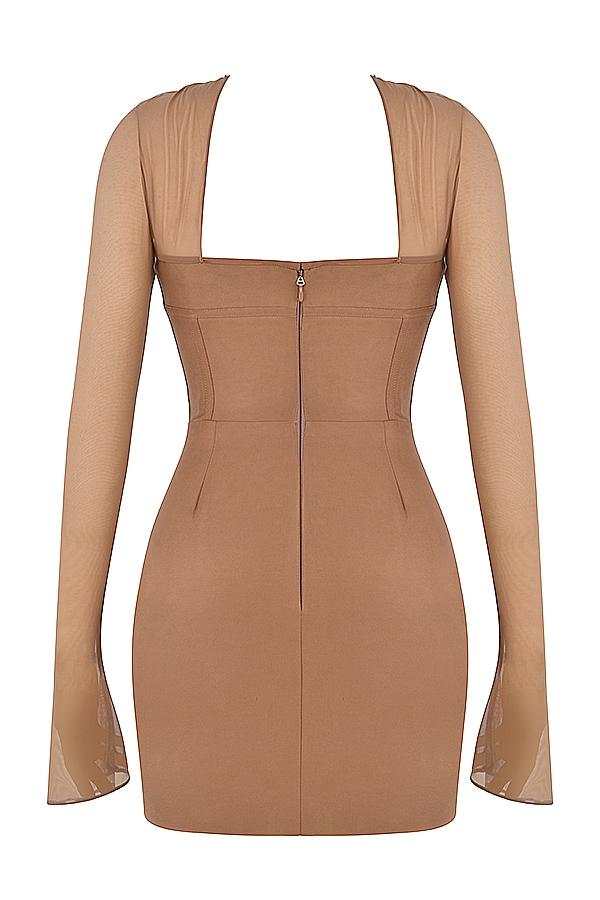 Mayara  mocha structured corset mini dress Product Image