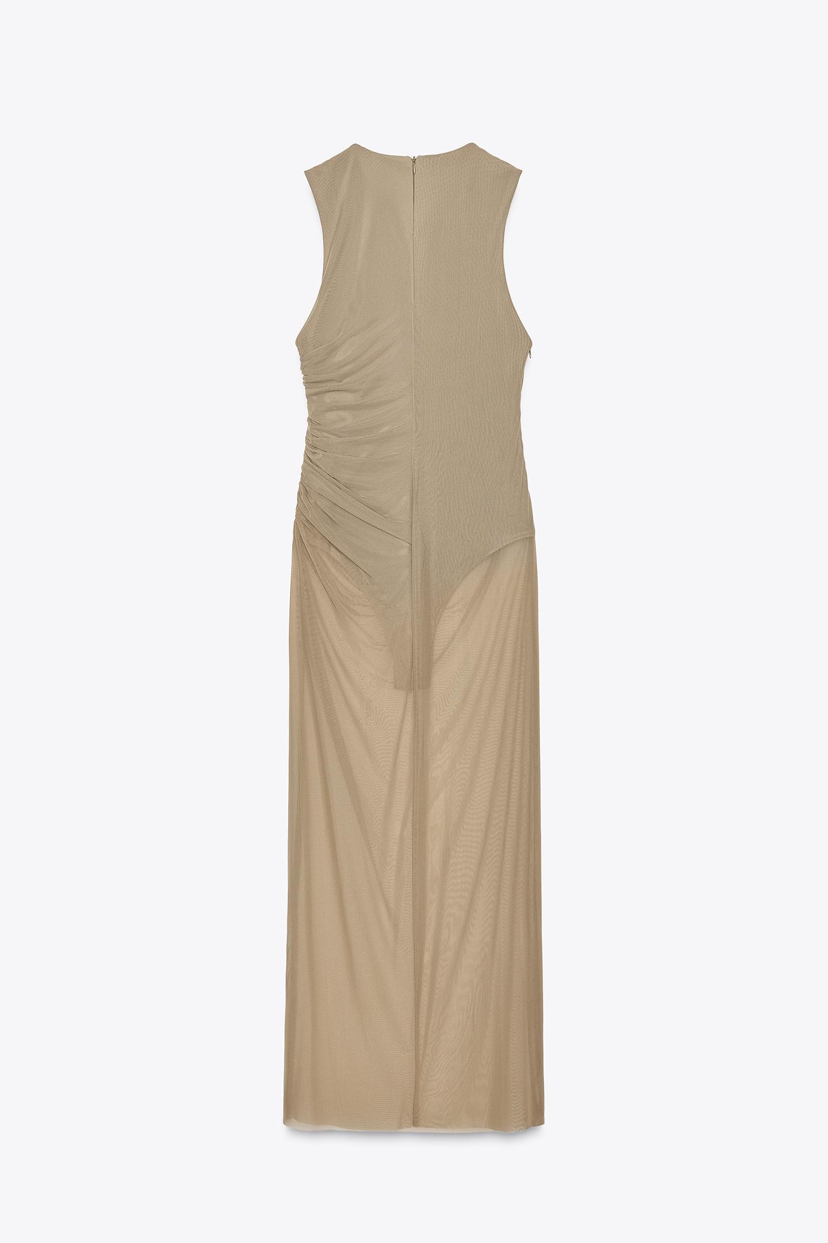 TULLE MIDI BODYCON DRESS Product Image