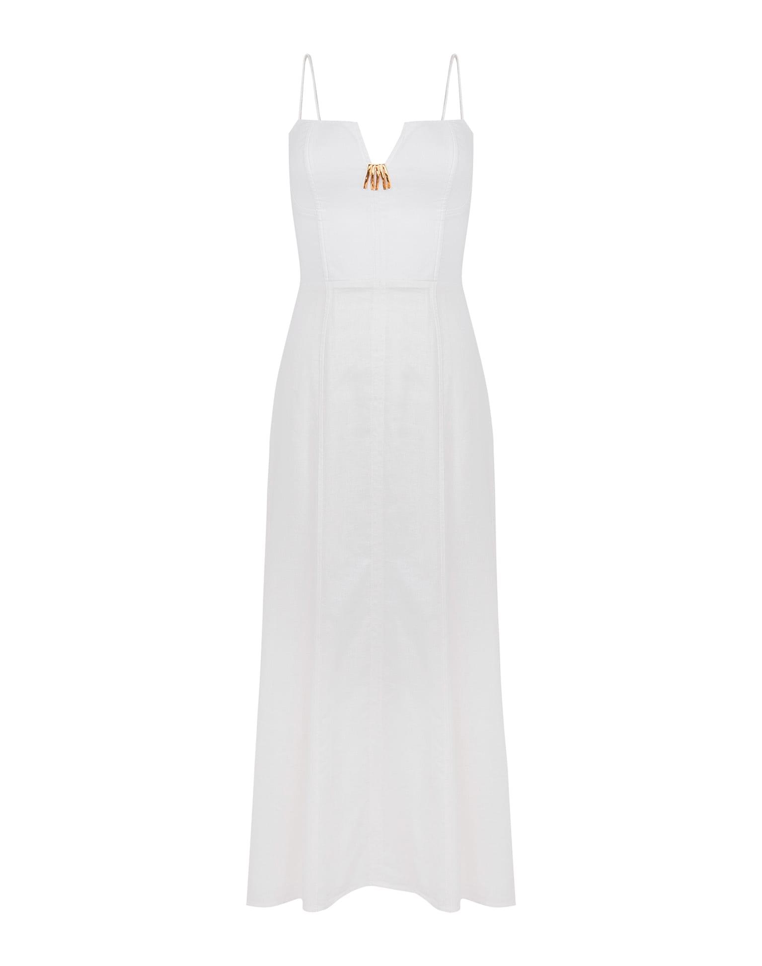 Lilith Detail Long Dress (Exchange Only) - Off White Product Image
